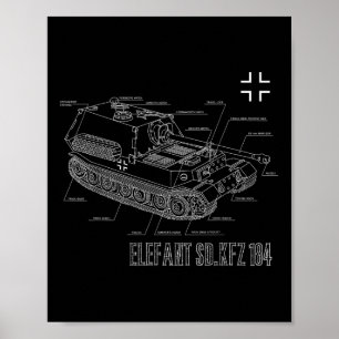 2. Weltkrieg: Deutscher Anti-Tank-Destroyer Elefan Poster