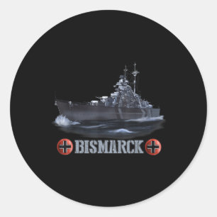 2. Weltkrieg Deutsches Schlachtschiff Bismarck Runder Aufkleber
