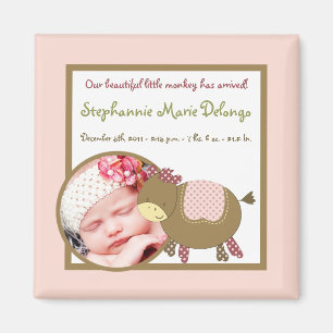 2"x2" Ankündigung Magnet Abbys Farm Pink Girly