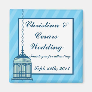 2"x2"-Ankündigung Magnet Birdcage/Blaue Streifen