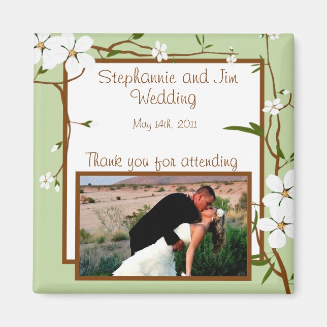 2"x2" Ankündigung Magnet Dogwood-Blume (Vorne)