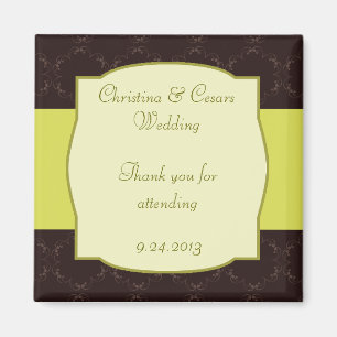 2"x2" Ankündigung Magnet Light/Olive Green Chande