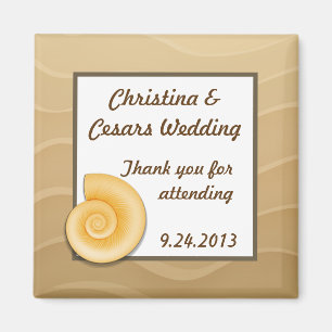 2"x2" Ankündigung Magnet Muscheln am Sandy Beach