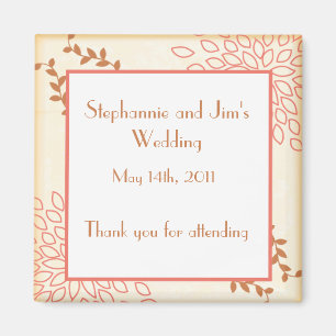 2"x2" Ankündigung Magnet Pink und Brown Floral