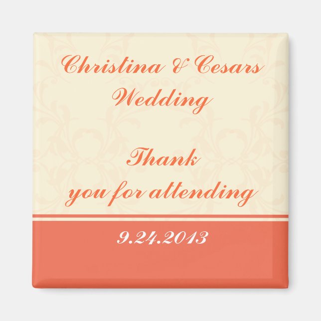 2"x2" Ankündigung Magnet Pinkish/Peach Formal Scan (Vorne)