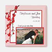 2"x2" Ankündigung Magnet Red Cherry Blossom