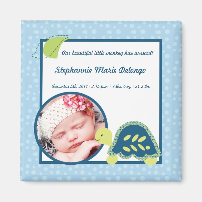 2"x2" Ankündigung Magnet Schildkrötenriff Meer (Vorne)