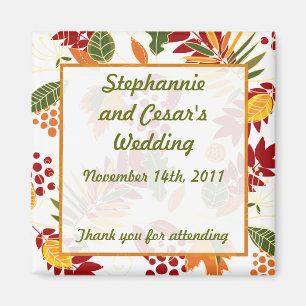 2"x2" Ankündigungsmagnet Herbstlaub Blätter Magnet