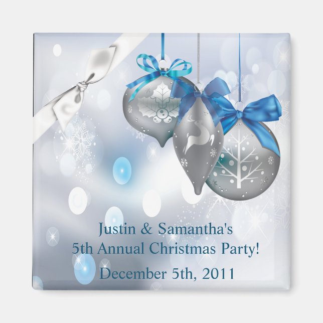 2"x2" Gefallen Magnet Ornamente Schneeflocken Schn (Vorne)