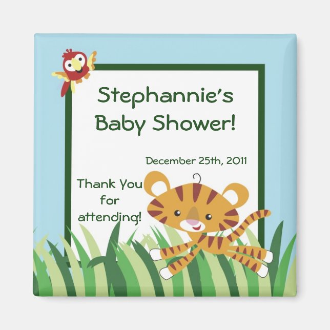 2"x2" Gefallen Magnet Regenwald Jungle Tier (Vorne)