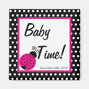2"x2" Magnet Gefallen Black Spring Time Lady Bug