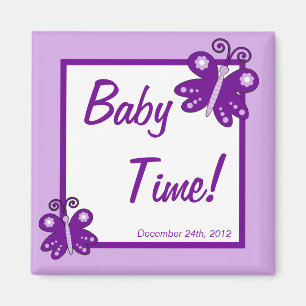 2"x2" Magnet Gefallen Lila Frühjahrsschmetterling