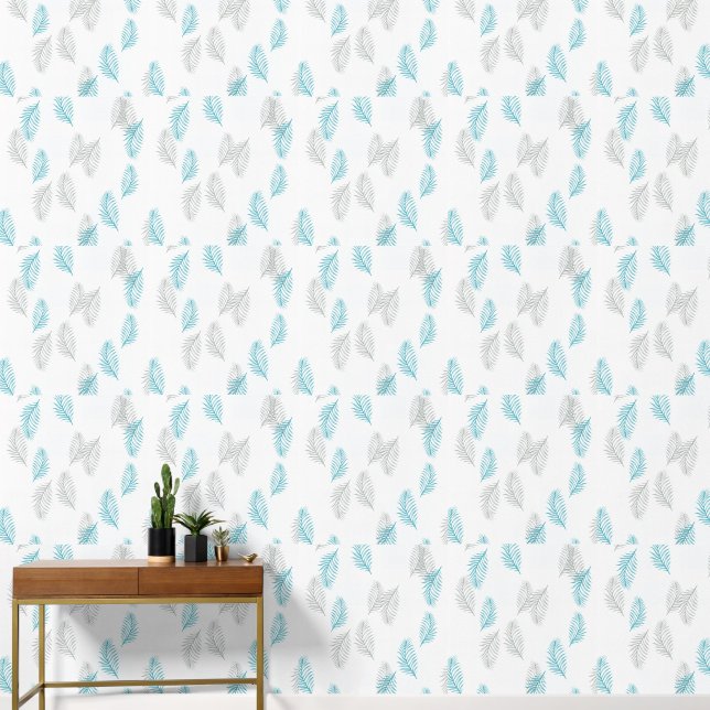 2' x 12' Boho Style Blätter Gemustert texturiert Tapete (Korridor)