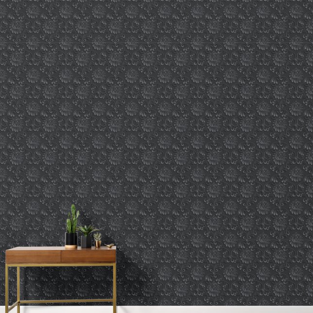 2' x 12' Damask Gemustert texturiertes Vinyl Tapete (Korridor)