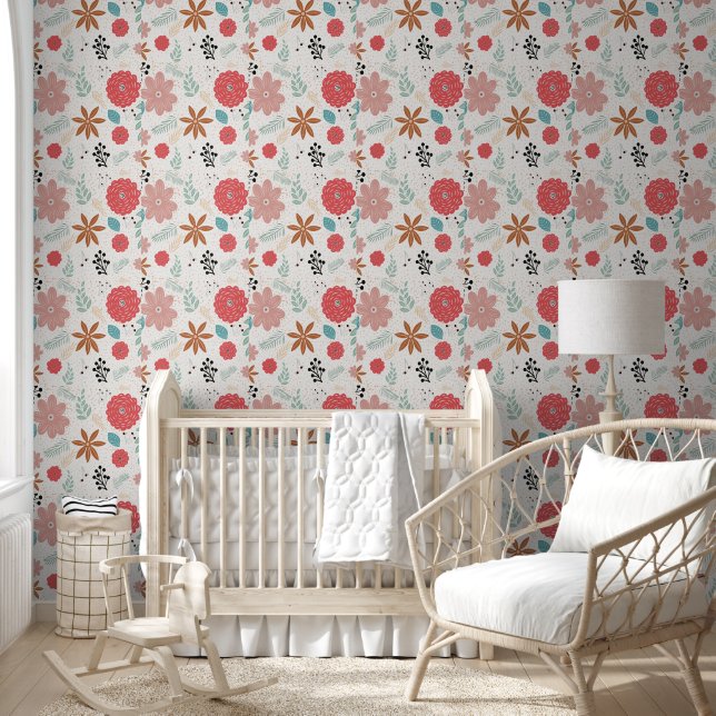 2' x 12' Flora Texturierte Vinyl Tapete (Kinder)
