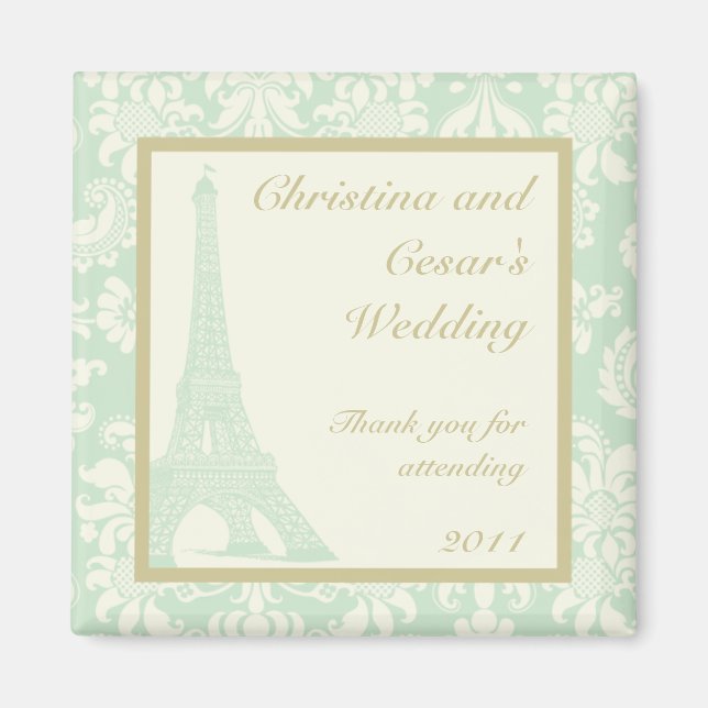 2"x 2" Ankündigung Magnet Damask Paris (Vorne)