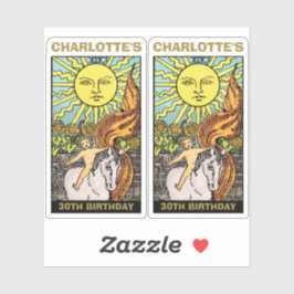 2 x 30. Geburtstag Sun Tarot Card Name & Foto Aufkleber
