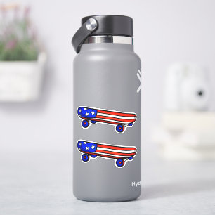 2 x 4th July Skateboard 4" Kiss Cut Vinyl Sticker