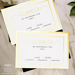 2 X DIY Gold UAWG & Frame formale Hochzeitsreaktio Folieneinladung