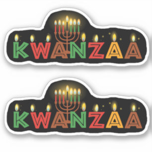 2 x Kwanzaa Sieben Kerzen Kiss Cut Aufkleber