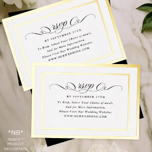 2 X UAWG DIY Formal Gold Frame Wedding Website Folieneinladung