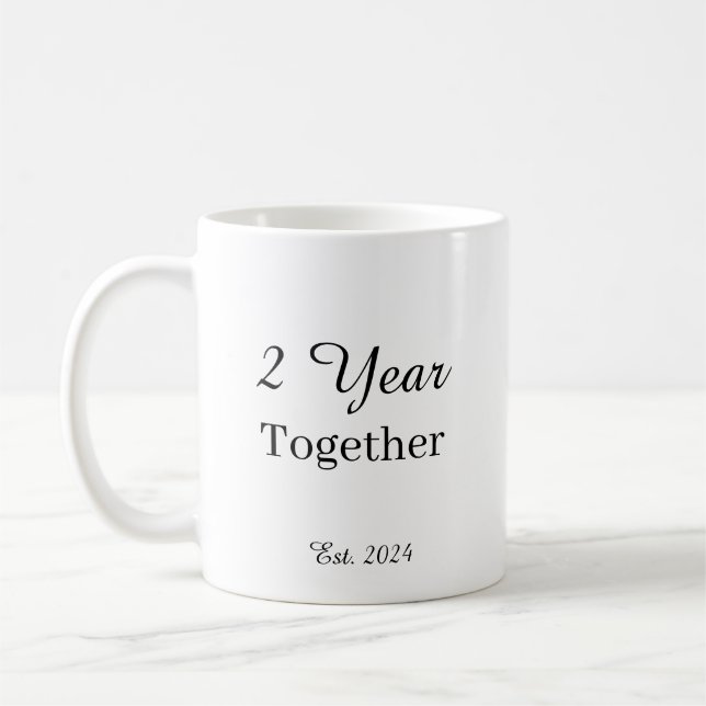 2 Year Anniversary Mug – First Wedding Anniversary Kaffeetasse (Links)