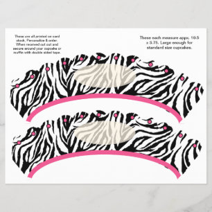 2 Zebra Design Custom Cupcake Wrappers Flyer