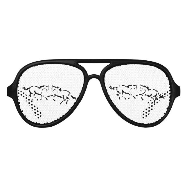 2 zeichnend Pferde treffen auf Herzform Sonnenbrille (Vorderseite)