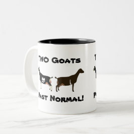 2 Ziegen Früher normal! - La Mancha Milchziegen Zweifarbige Tasse
