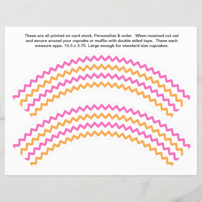2 Zig zag Generic Personalize Cupcake Wrappers Flyer (Vorne)