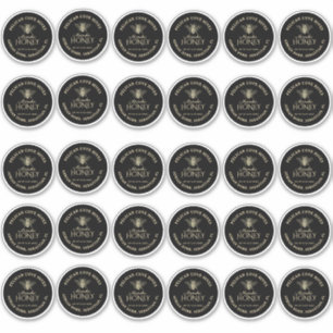 2 Zoll Regular Mason Jar Lid Vinyl Honey Black Aufkleber