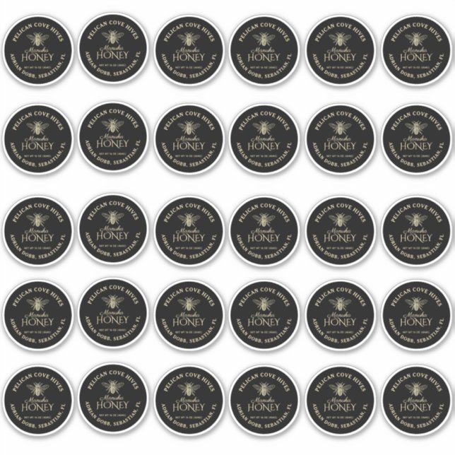 2 Zoll Regular Mason Jar Lid Vinyl Honey Black Aufkleber (Vorderseite)