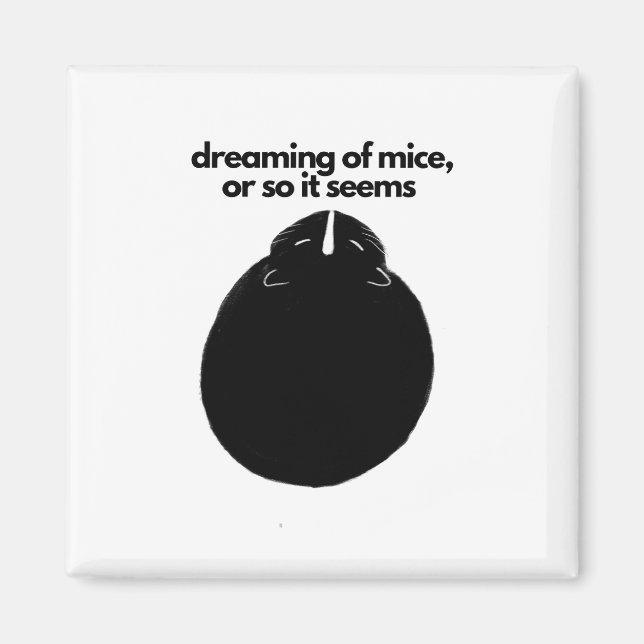2 Zoll Square Magnet "Dreaming of Mice" (Vorne)