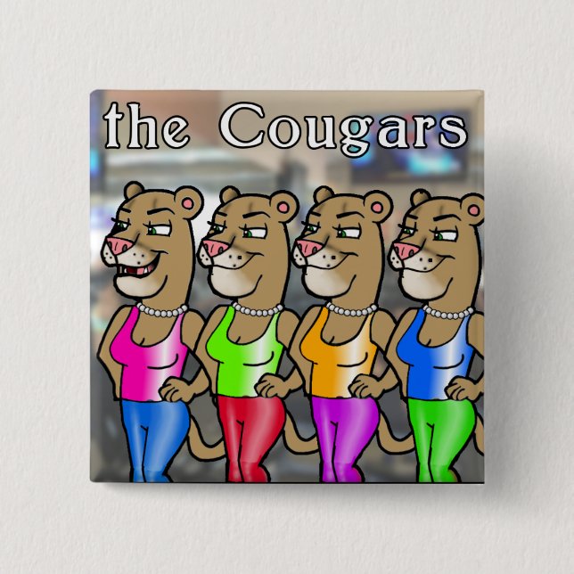 2-Zoll-Square-Taste - Office-Cougars Button (Vorderseite)