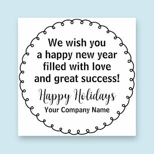 2 Zoll Wood Briefmarke Happy Holidays Custom Busin Gummistempel