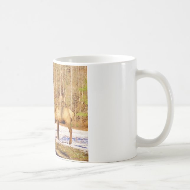 2~ zwei Bull Elk im Schnee Kaffeetasse (Rechts)