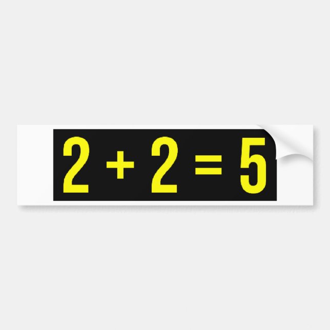 2 + (zwei plus zwei Gleichgestellte fünf) Humor 2 Autoaufkleber (Vorne)