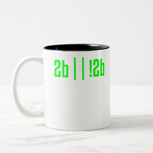 2b oder nicht 2b Programmierer, IT-Nerd, Coder, Co Zweifarbige Tasse (Links)