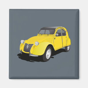 2CV (zwei Pferde) gelb Magnet