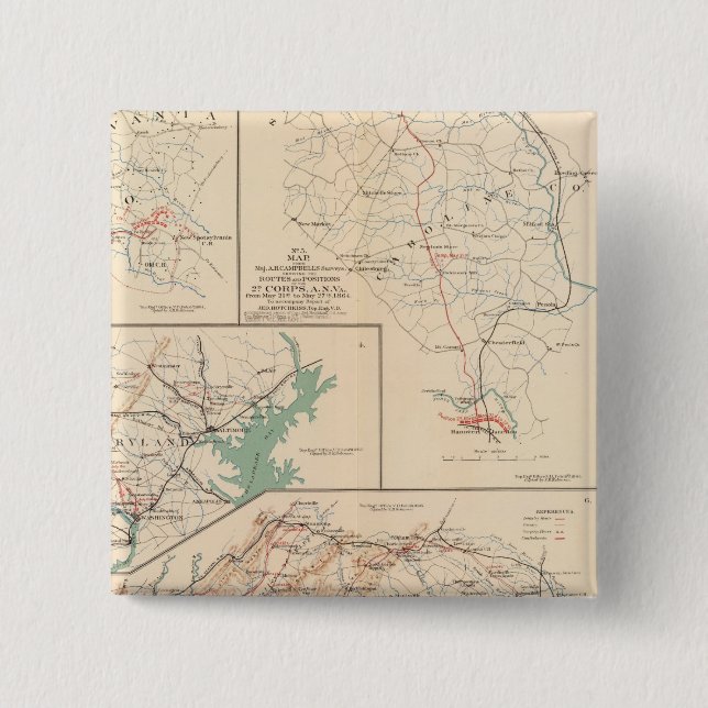 2d Corps AN Va, Camps, Pickets, Routen Button (Vorderseite)