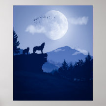 2D Howling Wolfslandschaft