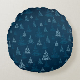 2D-Illustration. Abstrakte Schneeflocken. Heiliger Rundes Kissen