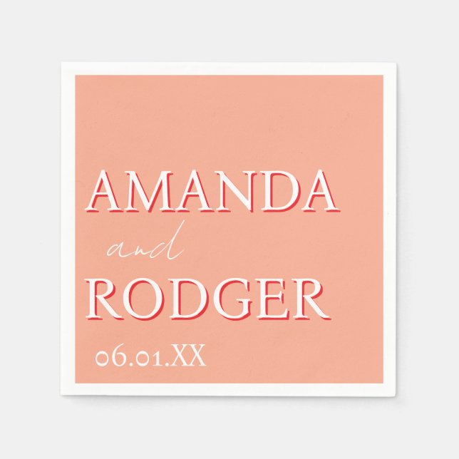 2D Lettering Bold Personalized Napkins  Serviette (Vorderseite)