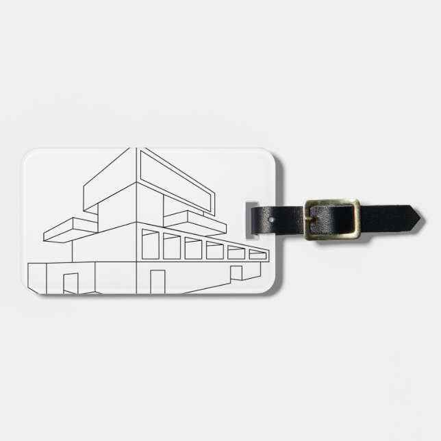 2D Perspektivenzeichnen eines Hauses Gepäckanhänger (Vorderseite horizontal)