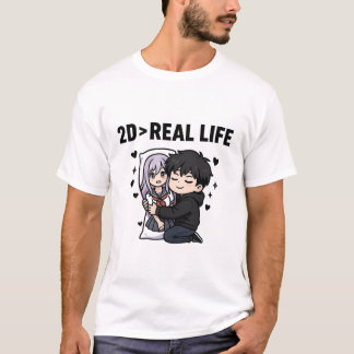 2D > reales Leben T-Shirt