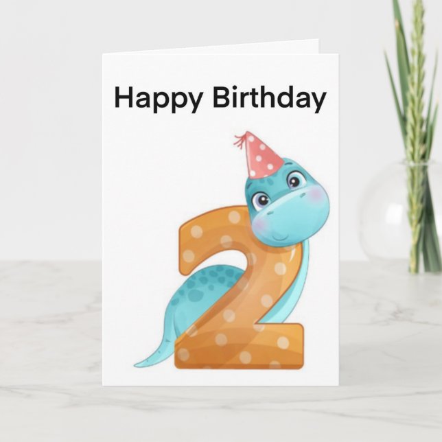 2e anniversaire. Carte Dinosaure (Devant)