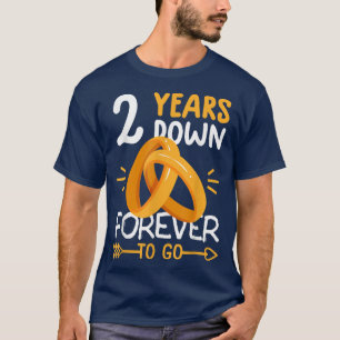 2e anniversaire de mariage  t-shirt pour couples a