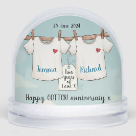 2e anniversaire mariage romantique Snow Globe