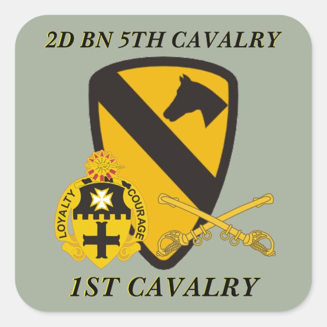 2E BATAILLE 5E CAVALRY 1ER CAVALRY STICKERS (Devant)