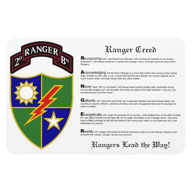 2e Bataillon - 75e Ranger Regiment Magnet 4x6 (Horizontal)